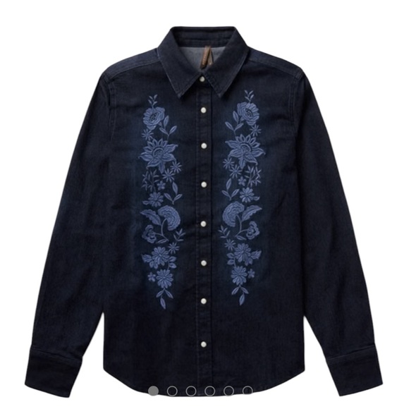 NWT Stetson Embrodiered Dark Denim Snap Front Shirt Sz XL - Picture 1 of 14